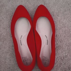 Red flat shoes from time and tru